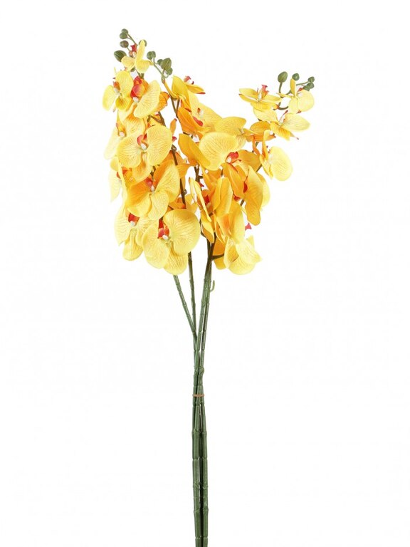 DECORATIVE ARTIFICIAL ORACHID FLOWER STEMS (SET OF 4, 90 CM TALL, YELLOW) MSF31